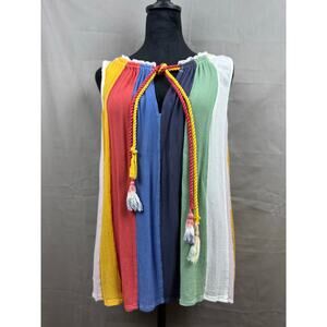 Women's Banjara Multicolored Bohemian Sleeveless Shirt, Size M